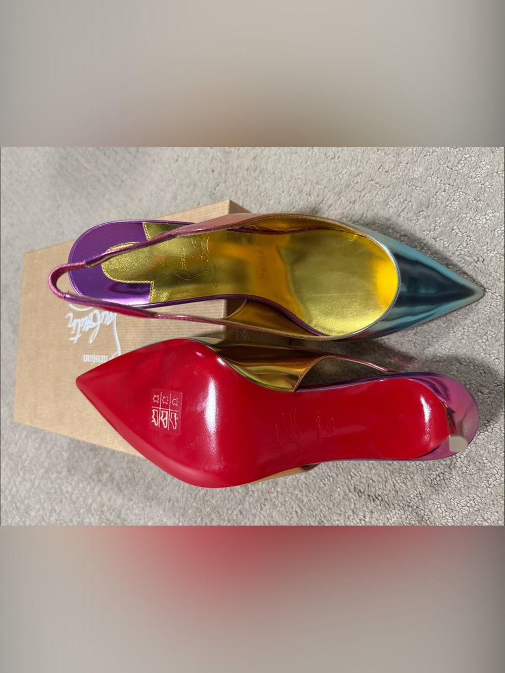 New in Box Christian Louboutin Hot Chick Sling 70 Slingback Heels Size 8.5/ 38.5 - Picture 3 of 13